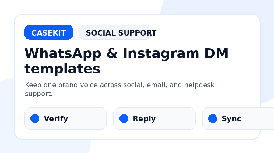 WhatsApp and Instagram DM ecommerce support templates for consistent brand voice
